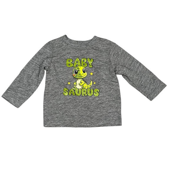 Garanimals Other - Baby Saurus Long Sleeve Shirt – Gray Dinosaur Graphic Tee – 12 Months – Handmade